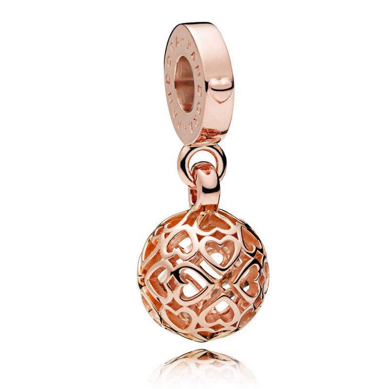 Pandora Rose™ Harmonious Hearts Dangle Charm Ireland - Pandora Rose - 196384DJV